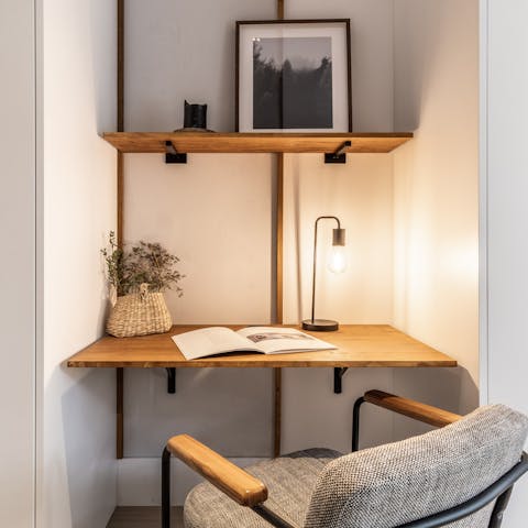 Find time to flick through your favourite book at one of three desks