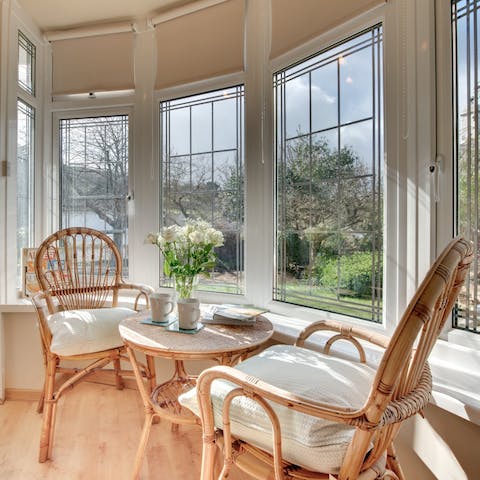 Greet the day with a cup of tea and admire the green views from the bay window