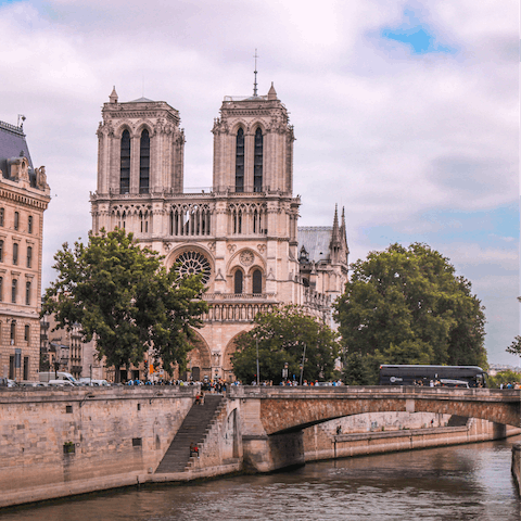 Stay just a five-minute walk from the gorgeous and historic Notre Dame Cathedral