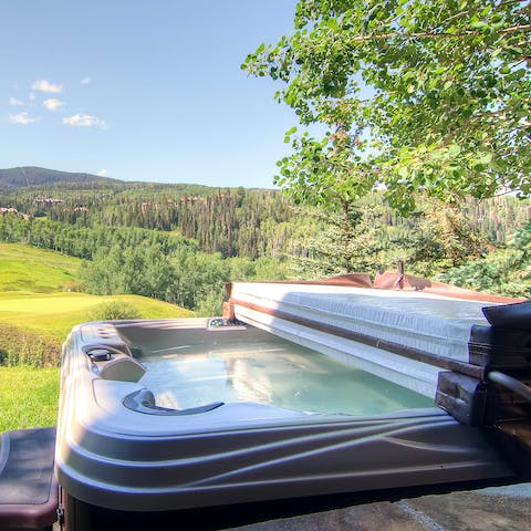 Take in the views from the hot tub 