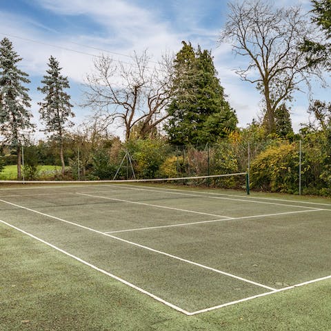 Serve up an ace on the communal tennis court