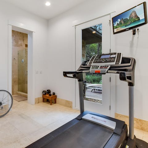 Start your day with a workout session on the running machine