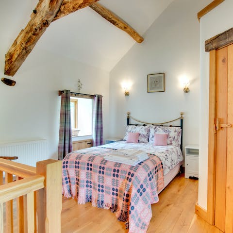 Get a restful night's sleep under the rustic wooden beams