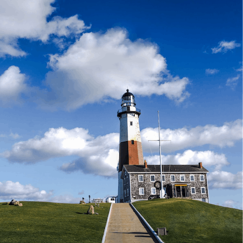 Explore beautiful Montauk – the lighthouse is just a twelve-minute drive from your home 