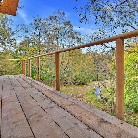 Admire views across the Strathglass Valley from the balcony