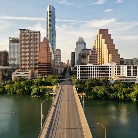 Spend an afternoon exploring bustling downtown Austin, a short drive away