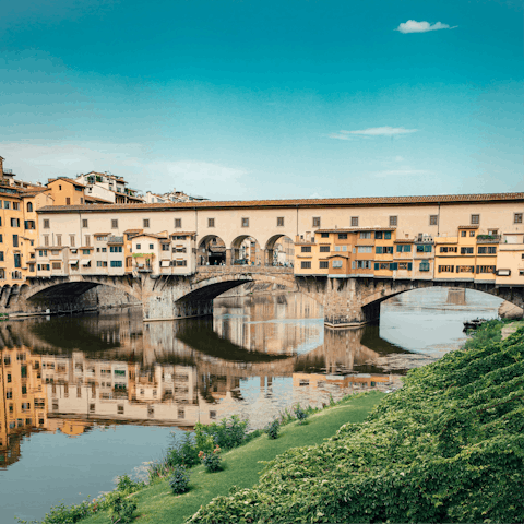 Stroll over to the famous Ponte Vecchio, moments away