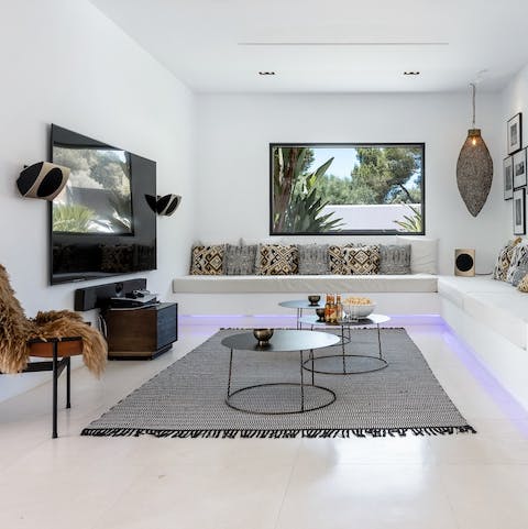 Settle in for a family movie night in front of the flat-screen TV
