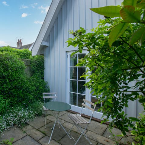 Take a warm cup of Earl Grey out to your patio in the morning
