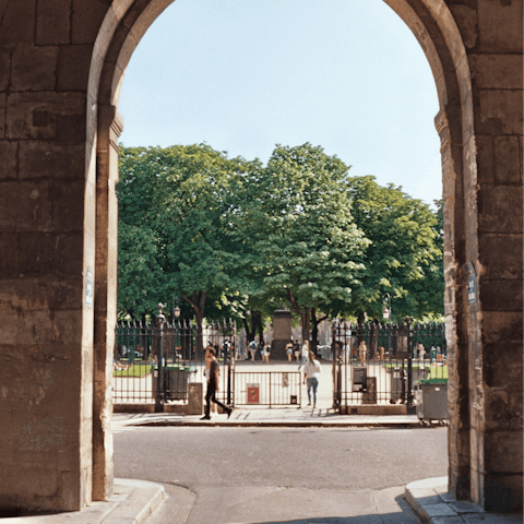 Soak up the sun at Place des Vosges, one of the city's prettiest squares