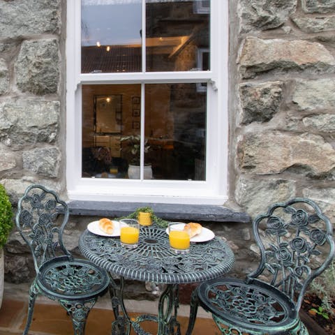 Enjoy breakfast on the patio, amidst the fresh country air