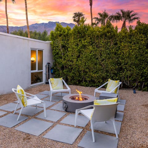 Watch the sunset and toast marshmallows by the fire pit