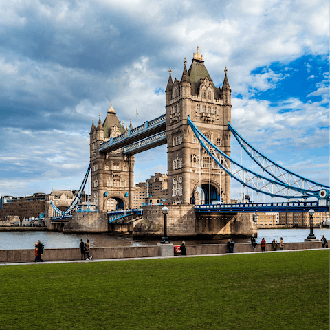 Drive or hop on a bus to the famous Tower Bridge, and explore the city
