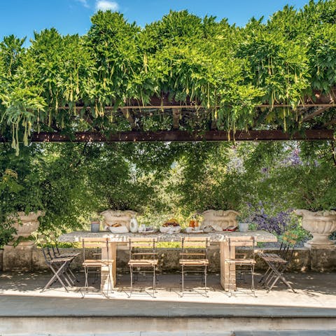 Gather for celebratory sun set drinks on the terrace 