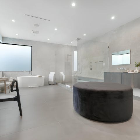 Spend some time in the spa-like en-suite bathroom