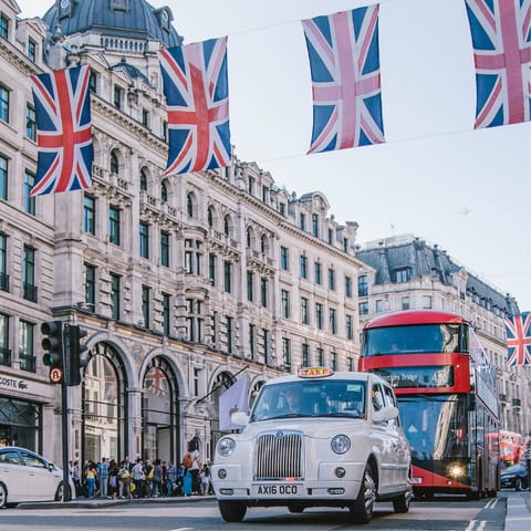 Treat yourself to a shopping day on Regent Street, fifteen minutes away