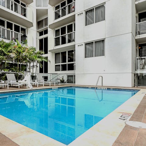 Make a splash in the building's communal pool