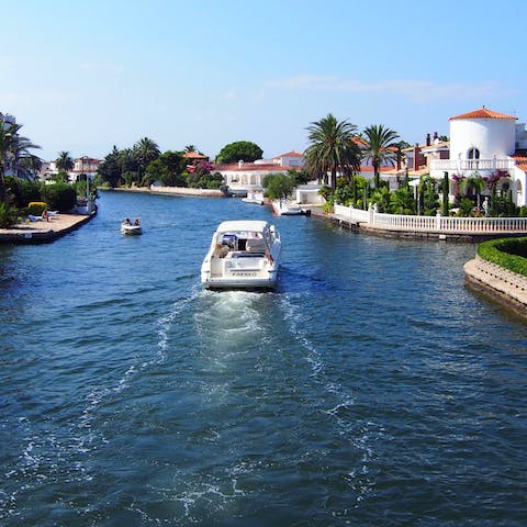 Hire a boat for your stay and cruise the canals of Empuriabrava