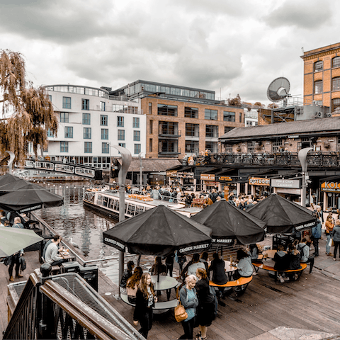 Stroll down to the famous Camden Locks and market, twenty minutes away