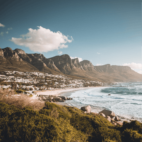 Drive over to the stunning Camps Bay Beach in only ten minutes