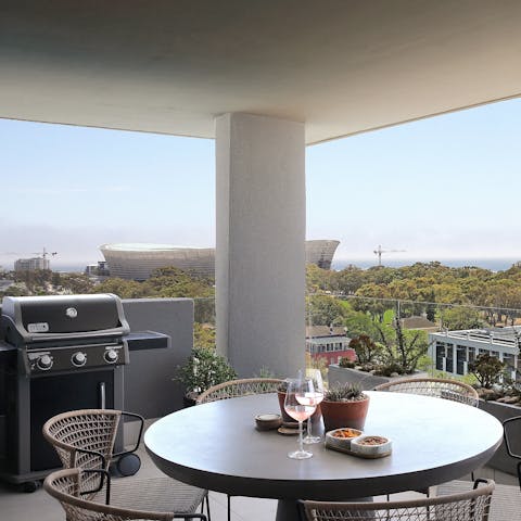 Cook up some smoky flavours on the barbecue and dine on the terrace high above Cape Town