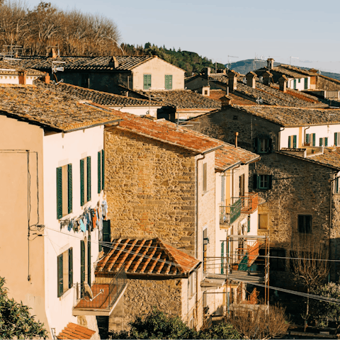 Spend an afternoon in the pretty town of Cortona, a ten-minute drive away