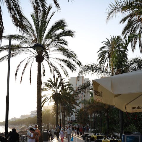 Head out for an evening meal at Marbella's seafront restaurants