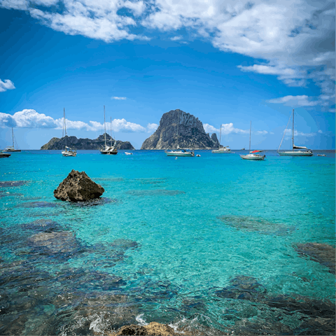 Drive to your nearest beach, Cala Vedella, in just five minutes