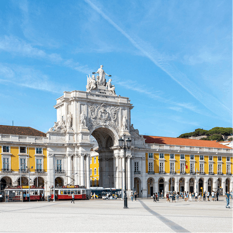 Stay in the heart of Lisbon, just thirteen minutes' walk from Praça do Comércio