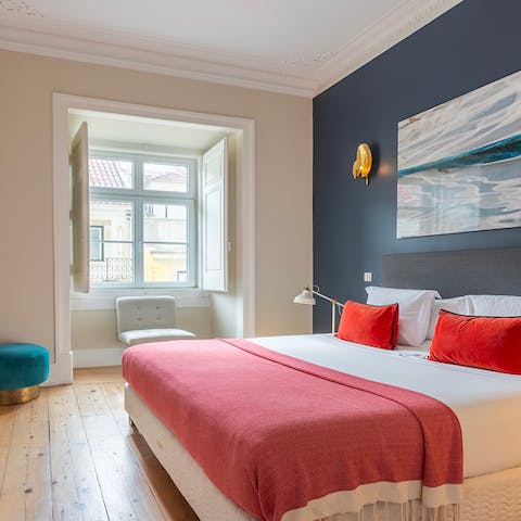 Wake up in the light-filled bedrooms, feeling rested and raring to explore the city
