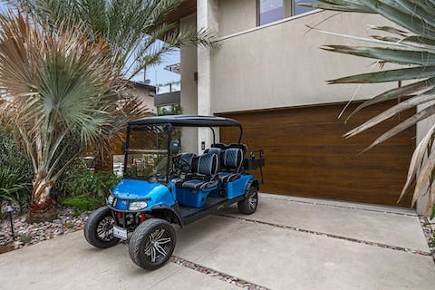 Rent a golf cart to travel along the coast with ease