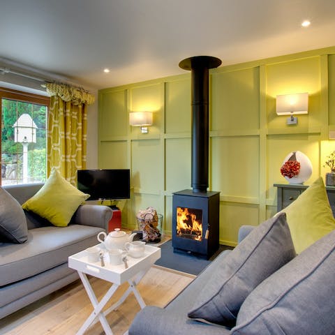 Cosy up in front of the fire on cooler evenings