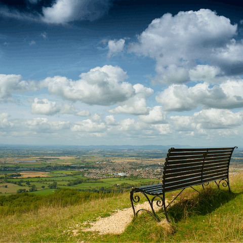 Climb up Cleeve Hill for a spectacular rural vista, only sixteen minutes' drive away