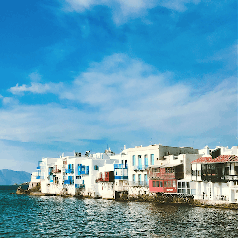 Stay in the heart of Mykonos, within easy reach of the town's port