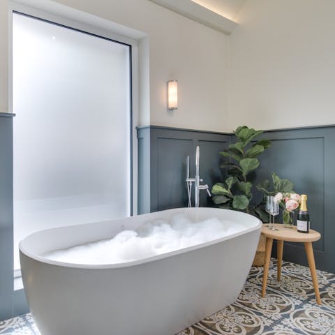 Fill the bath with bubbles and enjoy a long soak