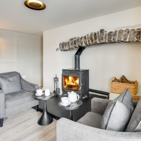 Get cosy around the wood-burner on chilly evenings