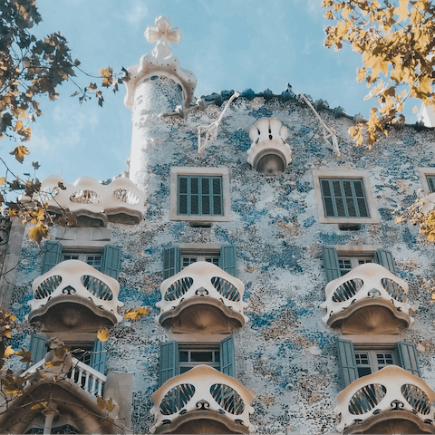 Admire Eixample's Gaudi architecture at Casa Batlló, a short stroll away