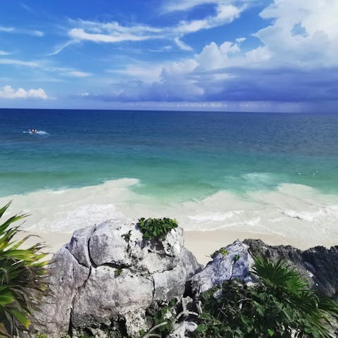 Pack a beach bag and explore the beautiful beaches of Tulum