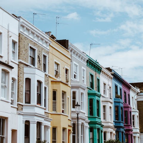 Unearth rare treasures and one-of-a-kind antiques at the world-famous Portobello Road Market – a two-minute walk away