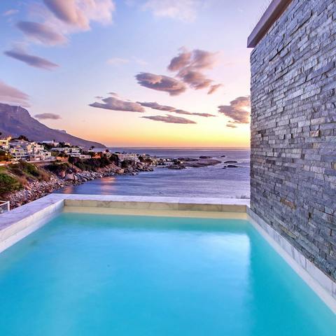 Take a dip in the infinity swimming pool while gazing out at the ocean vistas