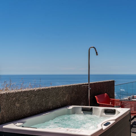 Sink into the hot tub and feel your troubles melt away