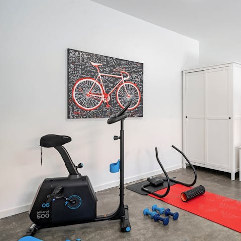 Stay on top of your fitness routine with a selection of exercise equipment
