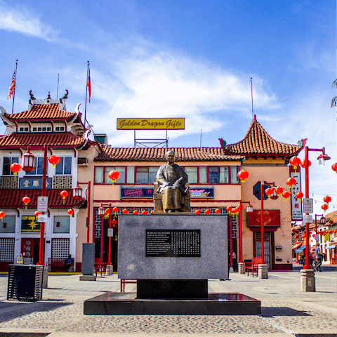 Cruise five minutes by car to visit colourful Chinatown