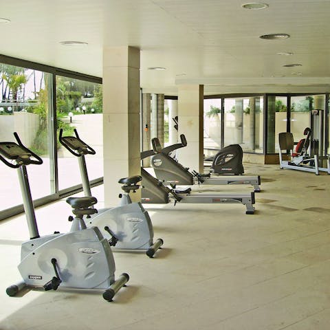 Work out in the shared gym