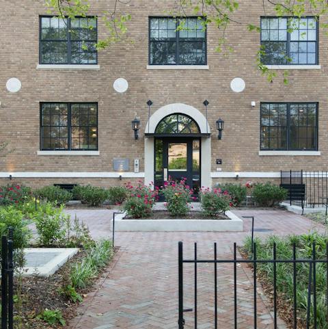 Admire the gated courtyard as your arrive back at your studio each day 