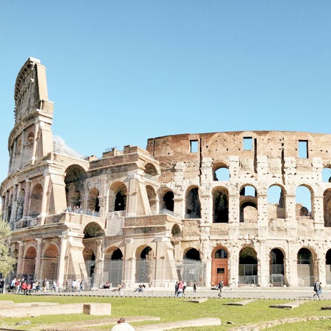 Walk to the Colosseum in minutes to witness the majesty for yourself