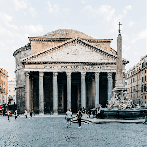 Marvel at the ancient Pantheon, just a thirteen-minute walk away