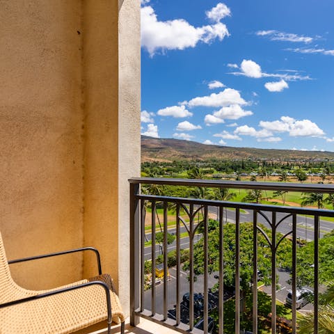Admire unbeatable views over your morning coffee on the main bedroom's balcony