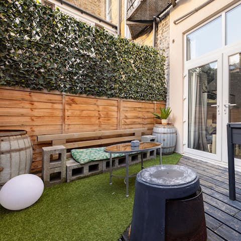 Escape the hustle and bustle of Central London in the home's private patio area