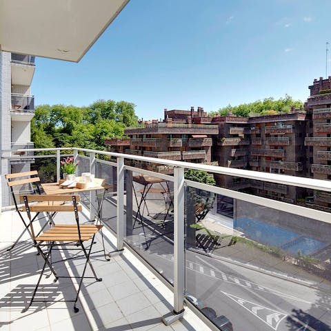 Admire Brutalist architecture while sunning yourself on the terrace